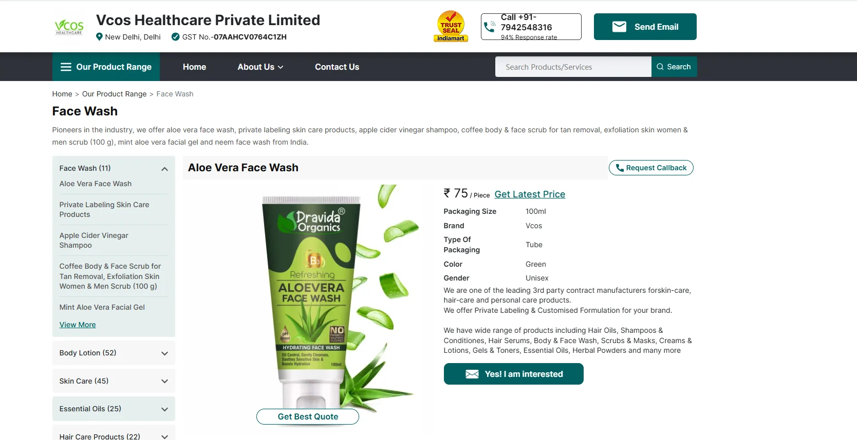 Top 10 Face Wash Manufacturers in India